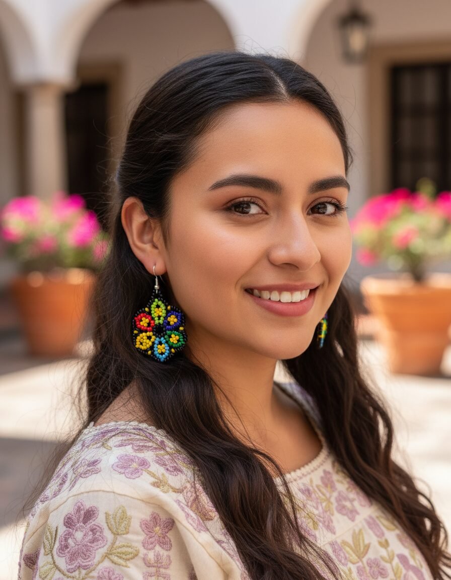 Aretes De Chaquira Colgante Artesanal De Moda Para Mujer