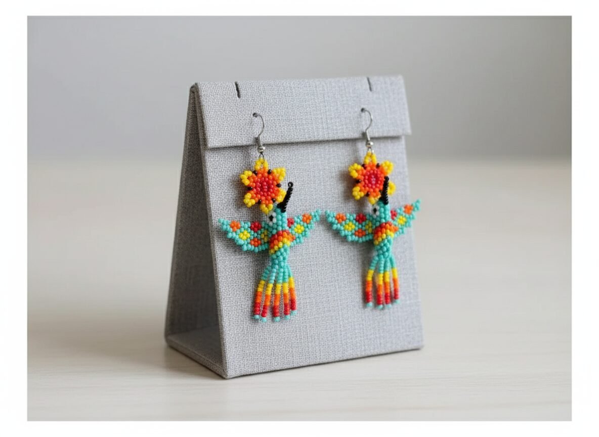 Aretes De Chaquira Colgante De Colibri Artesanal De Moda - Image 4
