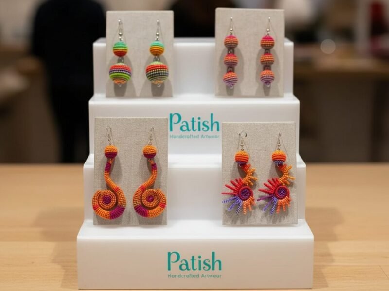 12 Pares De Aretes Bordados Artesanales De Varios Modelos