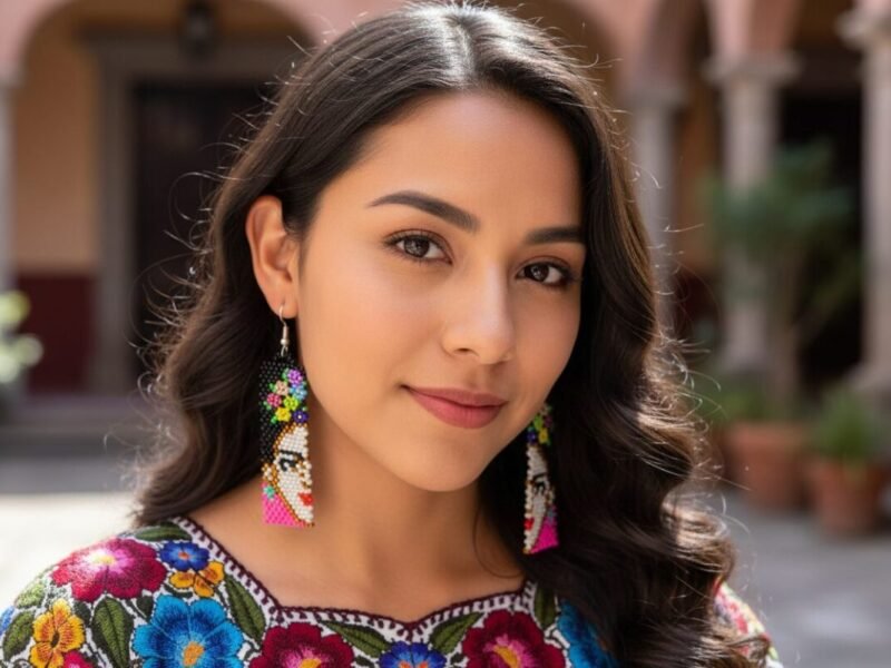 Aretes De Chaquira Colgante De Frida Kahlo Artesanal