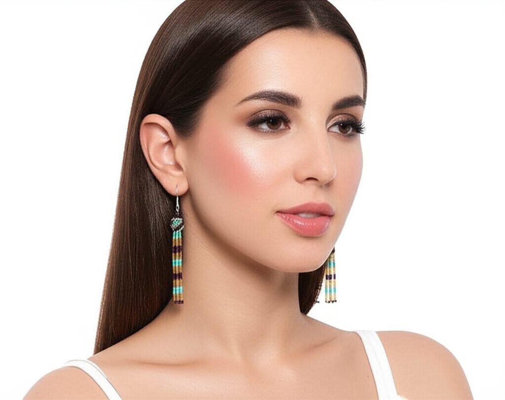 Aretes De Chaquira Colgante De Canutillos De Moda - Image 3
