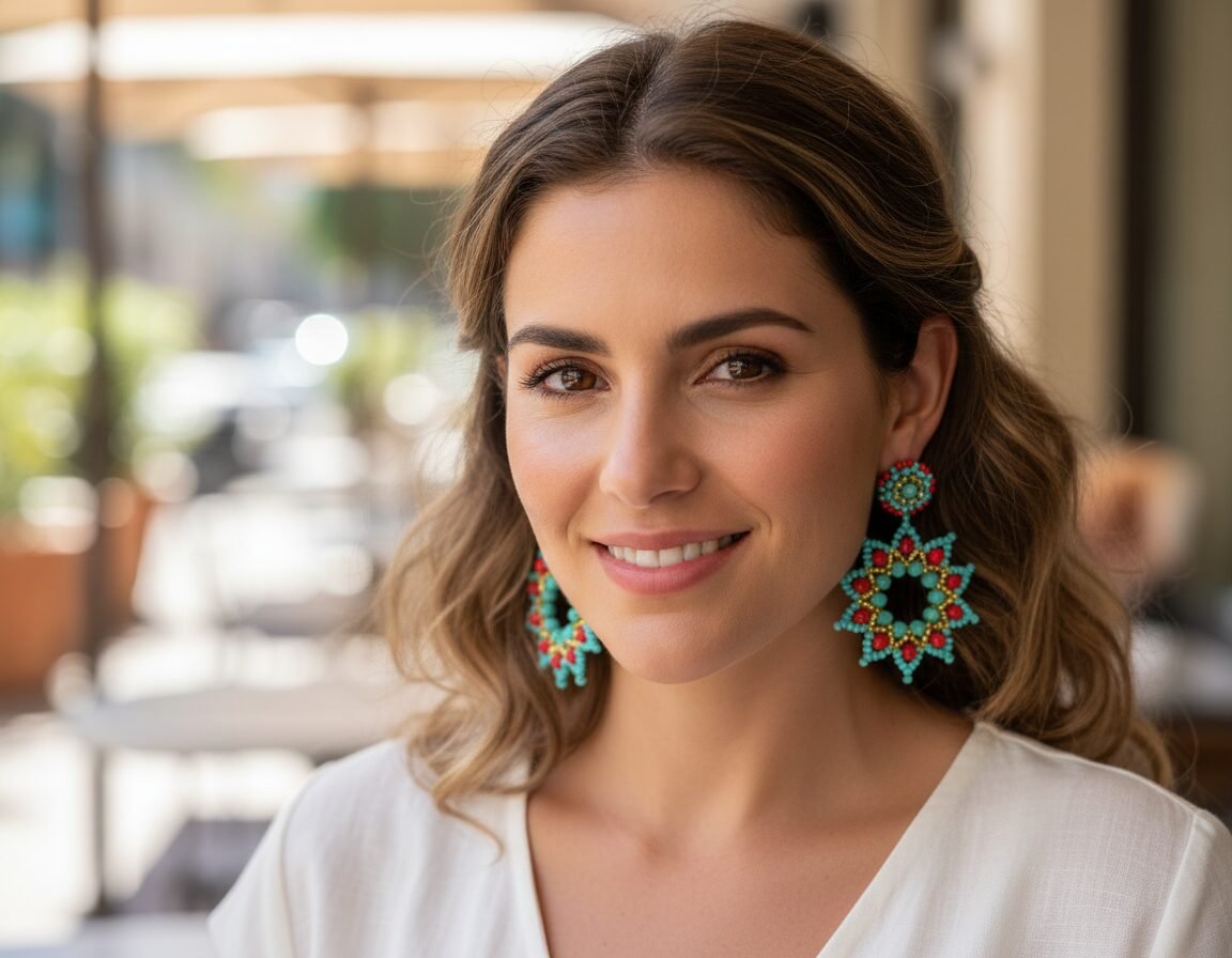 Aretes De Estrella De Cuentas De Cristal De Moda - Image 5
