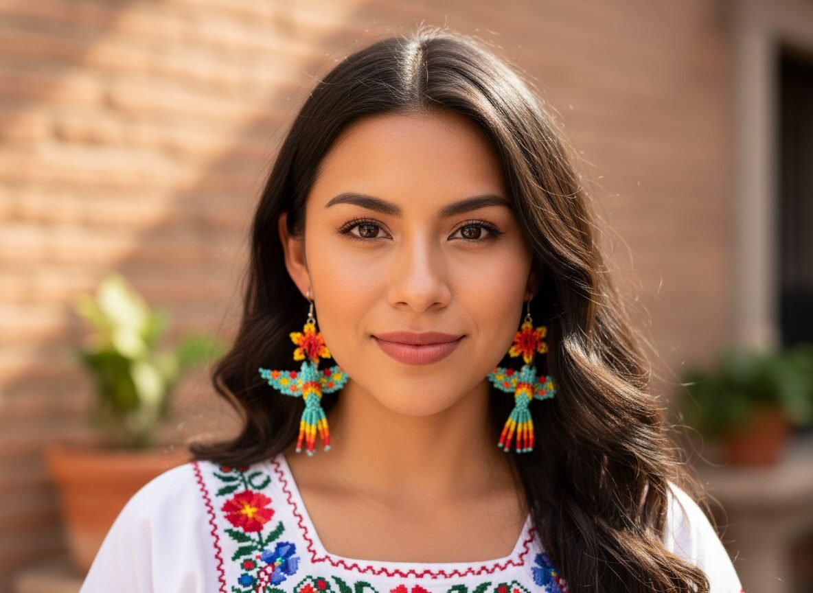 Aretes De Chaquira Colgante De Colibri Artesanal De Moda