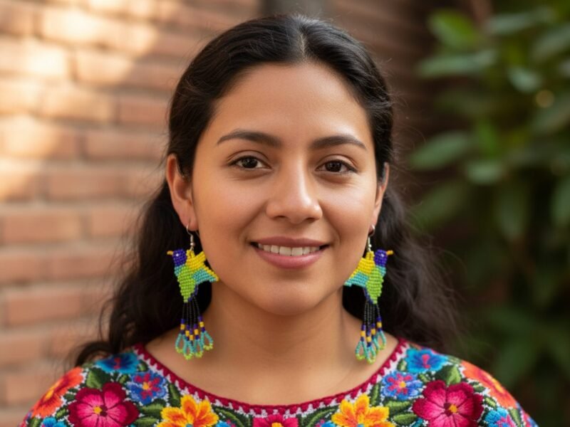 Aretes De Cuentas Huichol Colgante De Colibri Artesanal