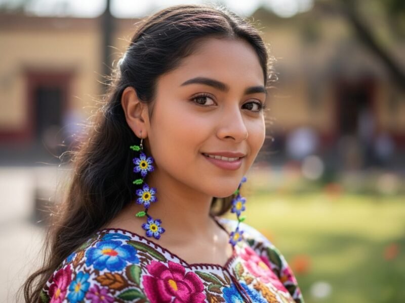 Aretes De Chaquira Colgante De Florecitas De Moda Artesanal
