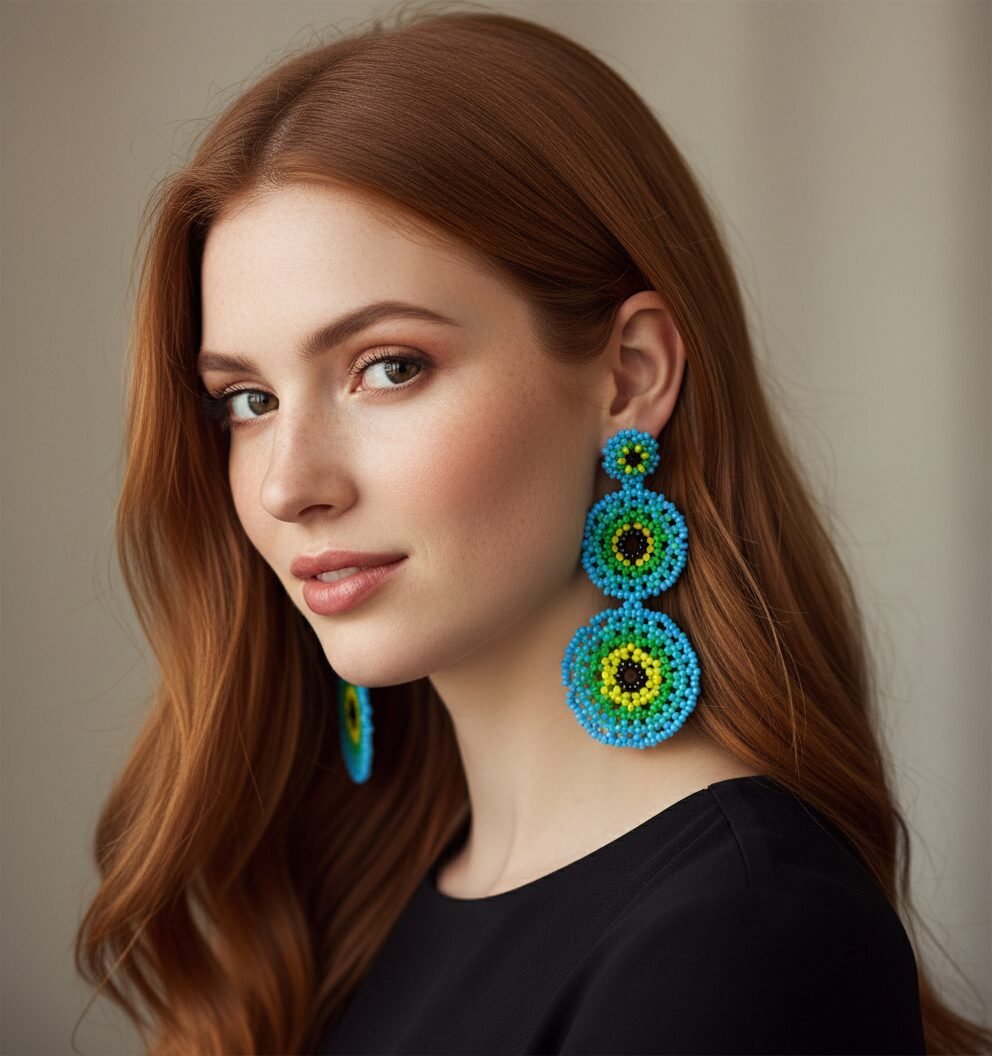 Aretes De chaquira Colgante De Moda Para Mujer - Image 2