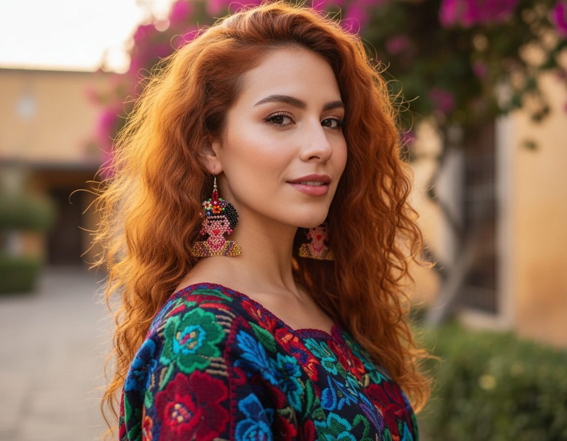 Aretes De Chaquira Colgante De Frida Kahlo Artesanal - Image 3