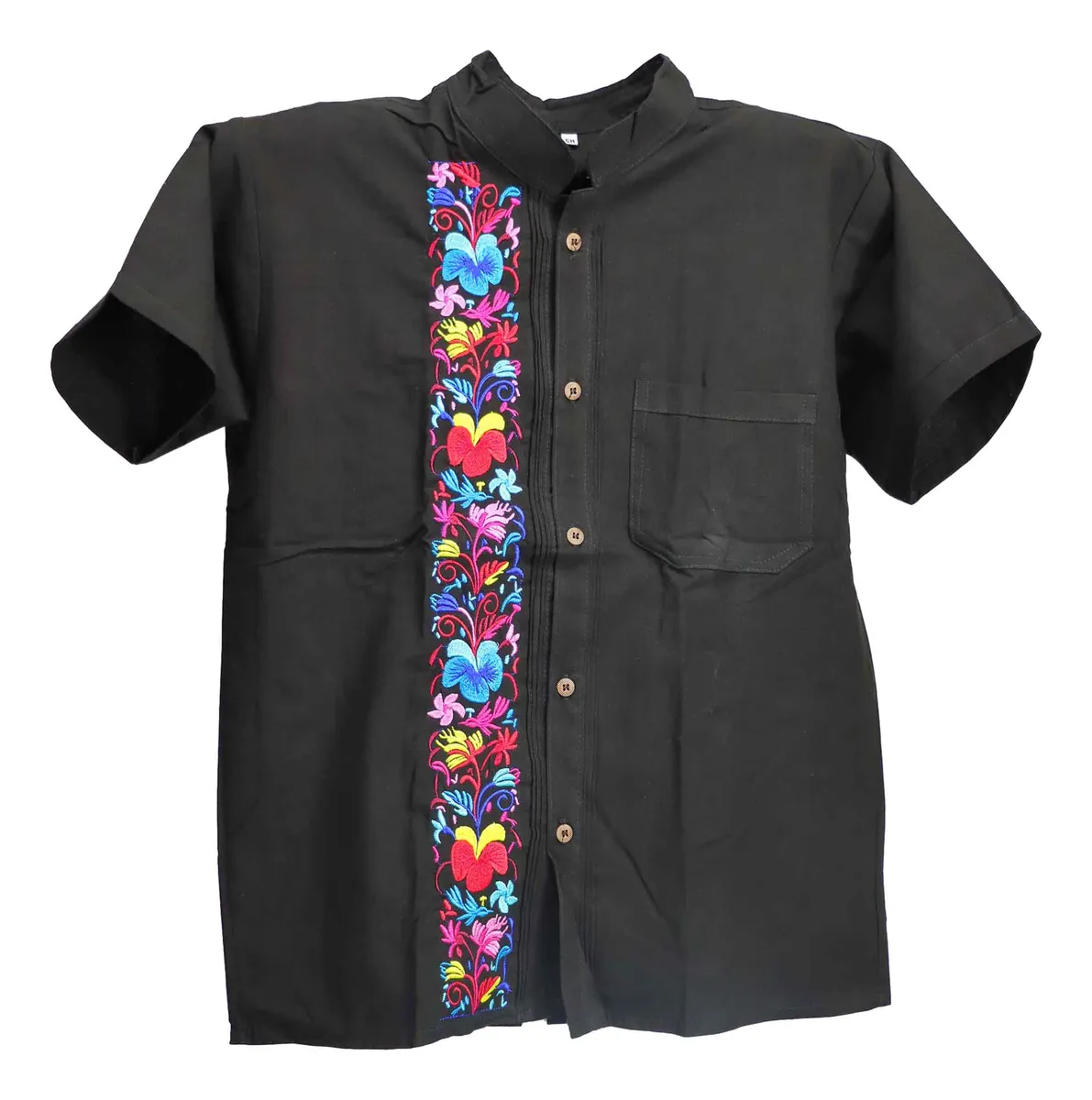 Camisa Guayabera Manga Corta Bordado Artesanal Para Hombre - Image 2