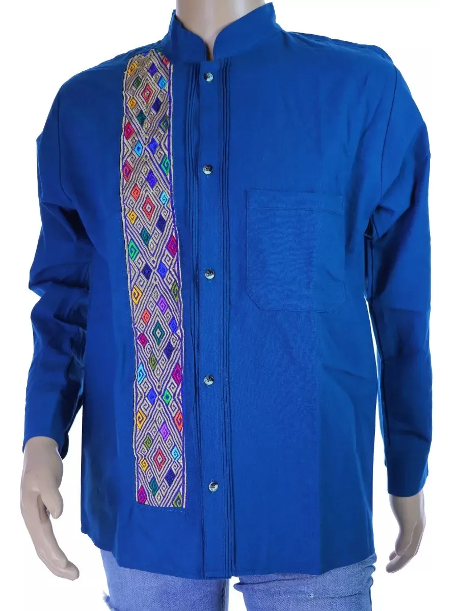 Camisa Guayabera Manga Larga Bordado Artesanal Para Hombre - Image 4