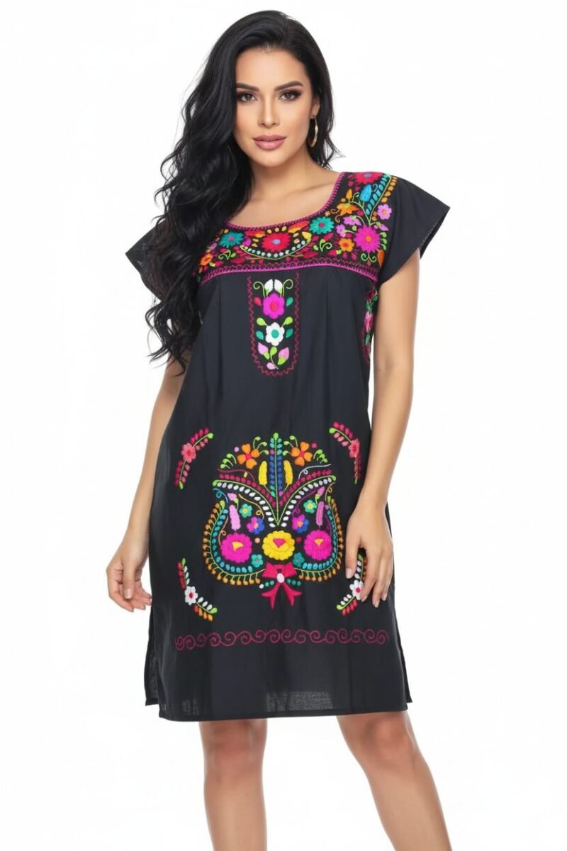 Pack 2 Vestidos Bata Bordados Artesanales De Moda Para Mujer - Image 3