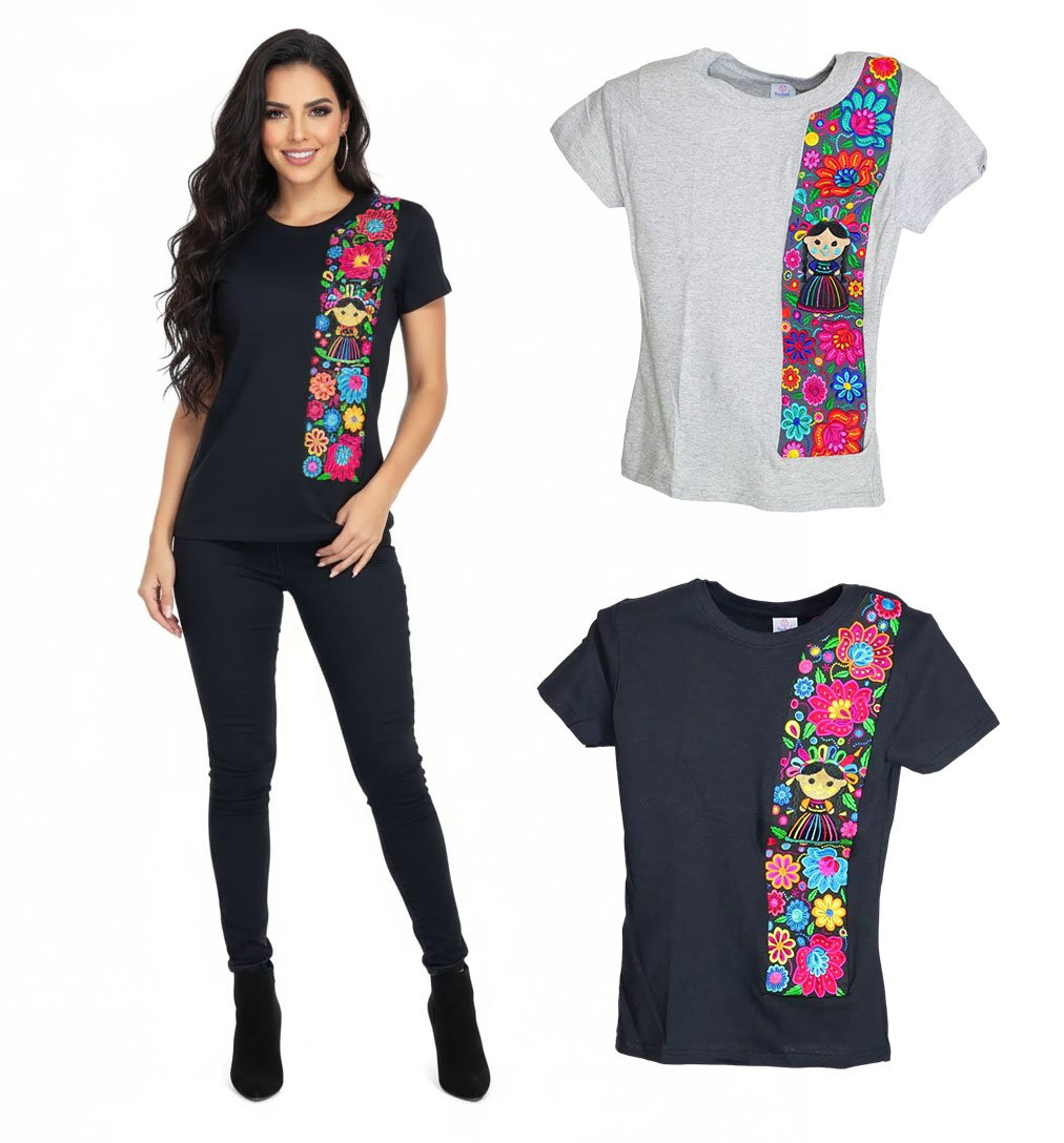 Pack 12 Playeras Bordadas Artesanales De Moda Para Mujer