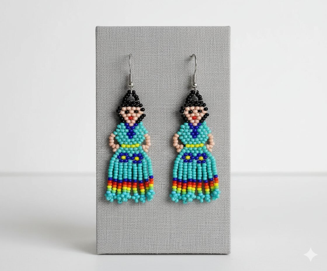 Aretes De Chaquira Colgante De Muñequita Mexicana - Image 5
