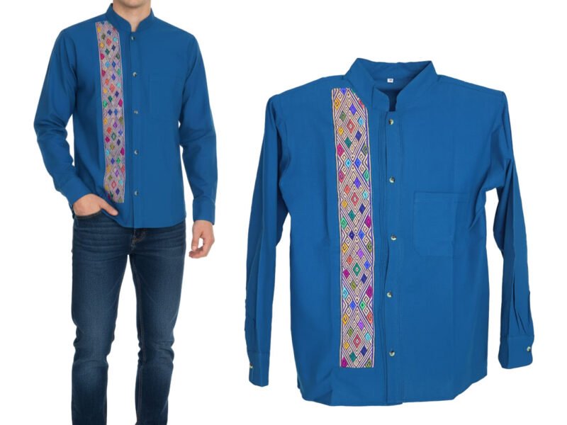 Camisa Guayabera Manga Larga Bordado Artesanal Para Hombre