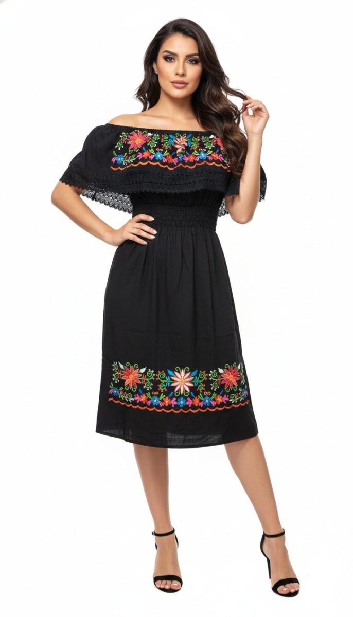 Pack 2 Vestidos Olán Campesina Bordadas De Moda Artesanal - Image 2