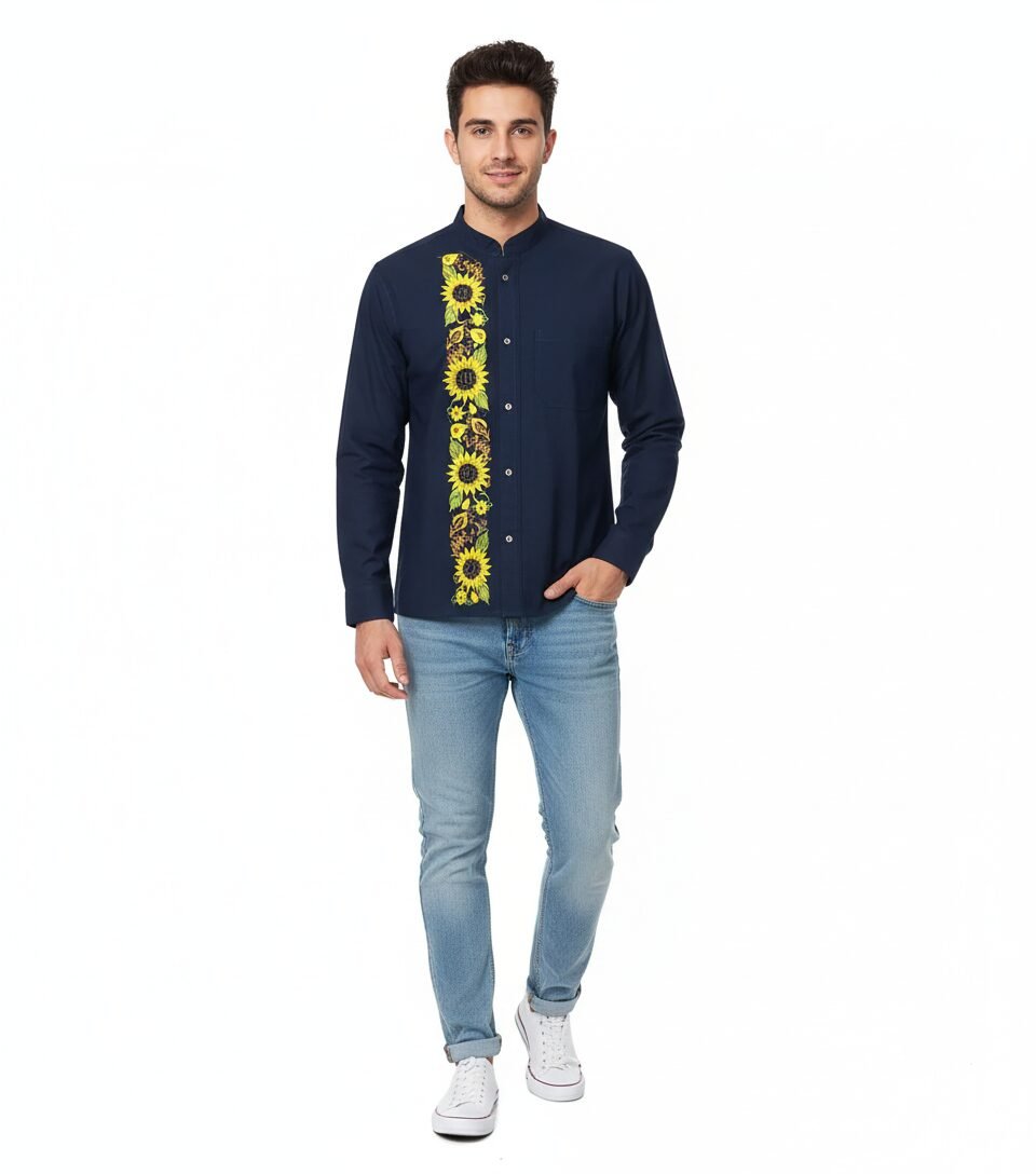 Camisa Guayabera Manga Larga Bordado Artesanal Para Hombre - Image 2