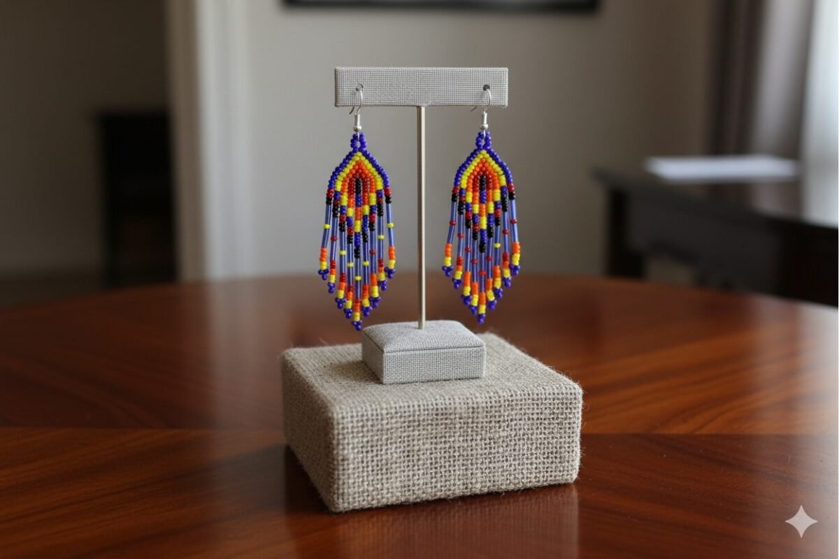 Aretes De Chaquira Colgante Con Flecos De Moda - Image 4
