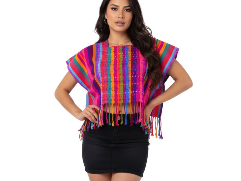 Blusa Huipil De Telar Con Nuditos De Colores De Moda Artesanal