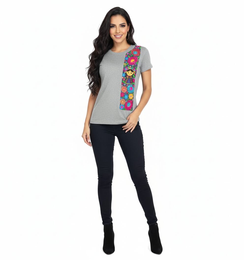 Playeras Con Bordados Artesanales De Moda Para Dama - Image 3