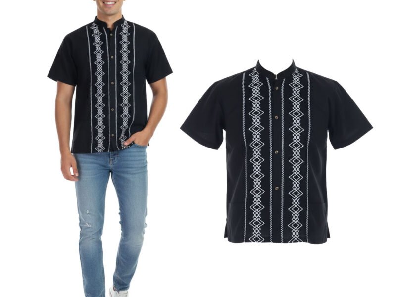 Camisa Guayabera Manga Corta De Moda Artesanal Para Hombre