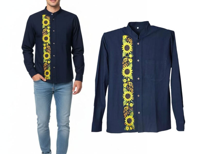 Camisa Guayabera Manga Larga Bordado Artesanal Para Hombre