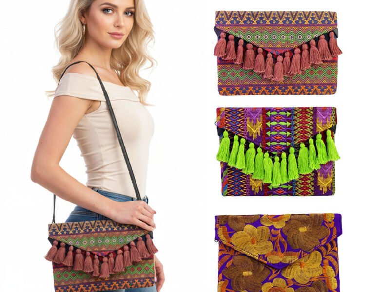 Pack 50 Bolsas Carteronas Bordadas De Moda Para Dama