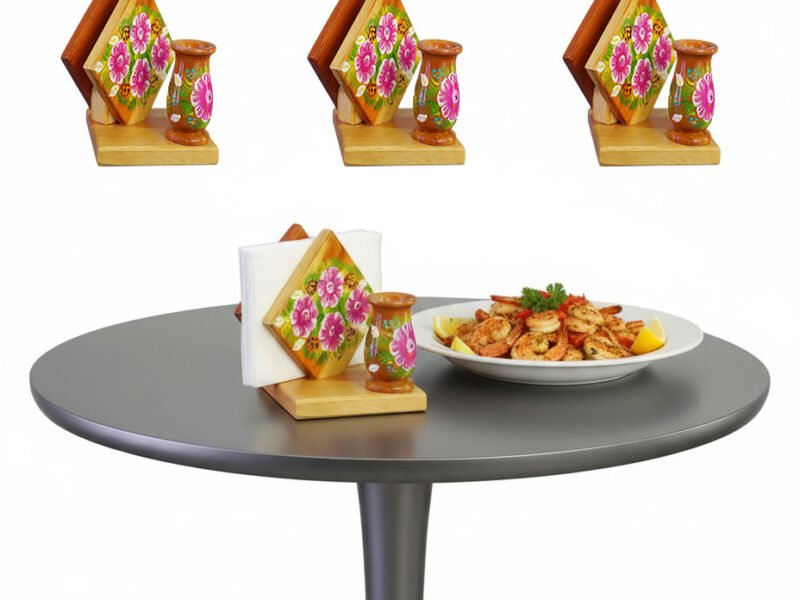 Servilleteros De Madera Pintadas Artesanales