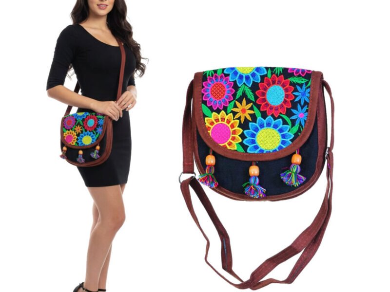 Bolsa De Gamuza Crossbody Artesanal De Moda Para Dama