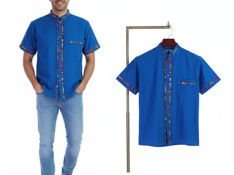 Camisa Guayabera Manga Corta De Moda Artesanal