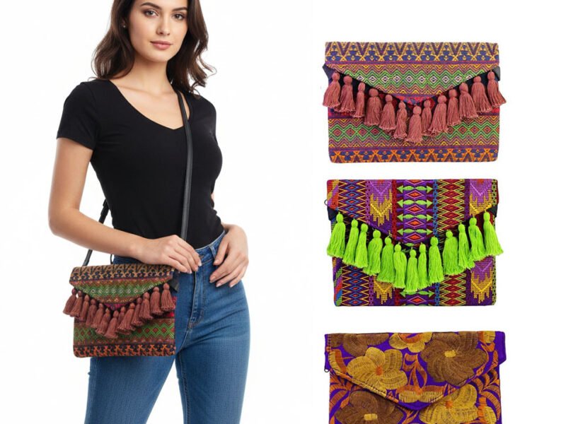 Pack 50 Bolsas Carteronas Bordadas De Moda Para Dama