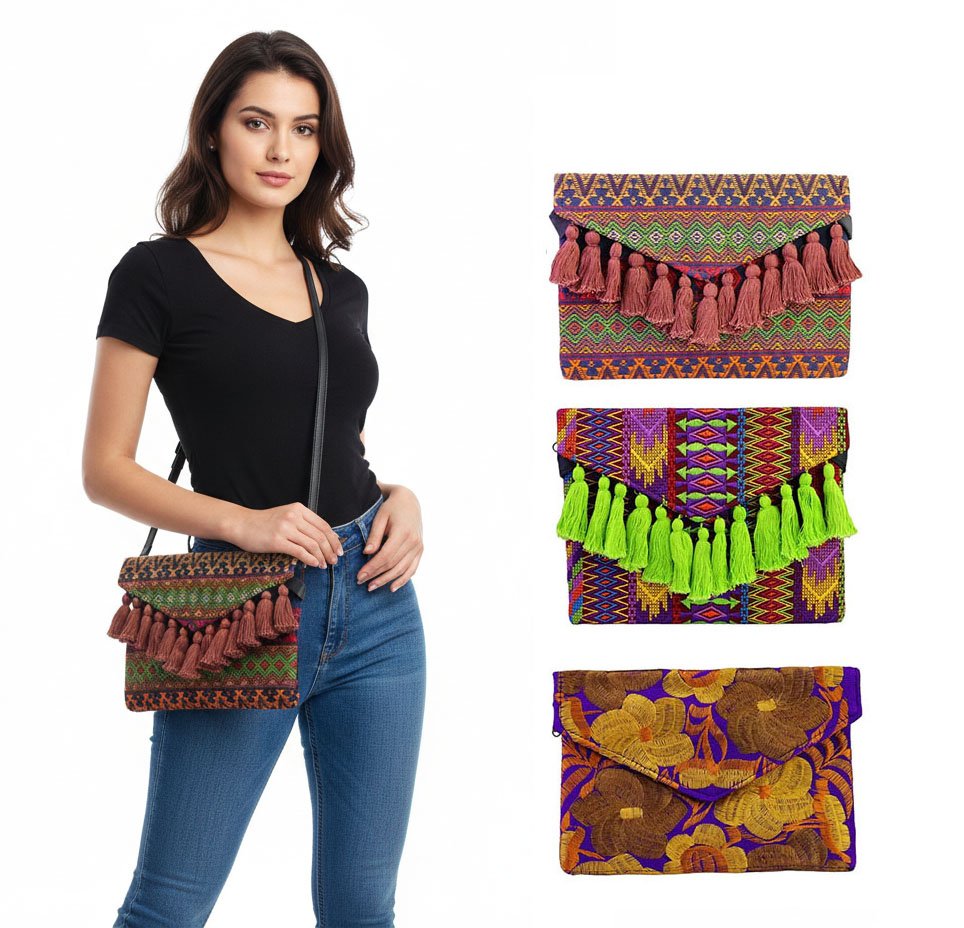 Bolsas Carteronas Bordadas Artesanales De Moda Para Dama - Image 2