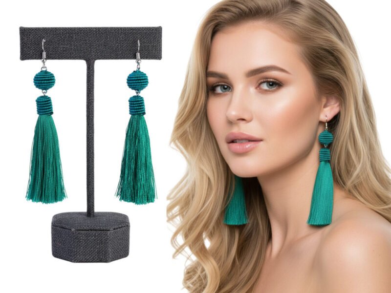 Aretes Bordados Colgante De Moda Artesanal