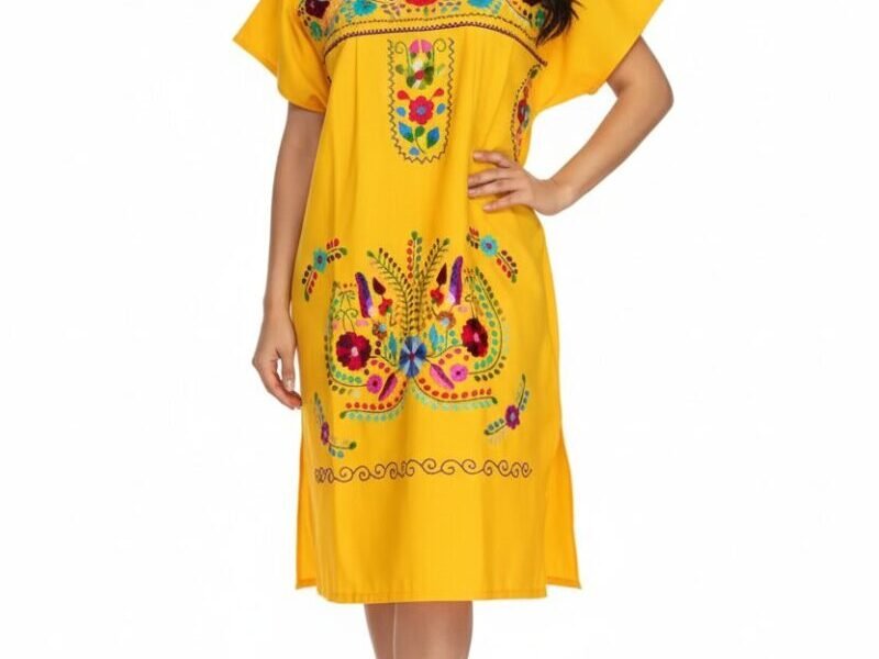 Pack 2 Vestidos Bata Bordados Artesanales De Moda Para Mujer