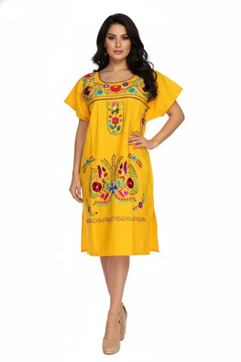 Pack 2 Vestidos Bata Bordados Artesanales De Moda Para Mujer - Image 2