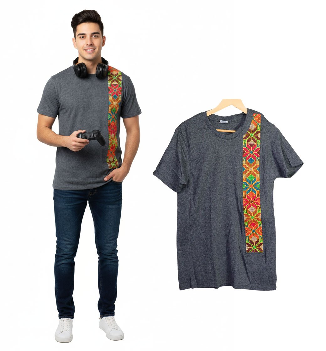 Playeras Con Bordado Artesanal De Moda Para Hombre