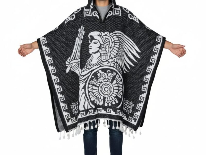 Jorongo Unisex Con Gorro Rustico Artesanal Mexicano