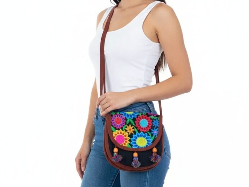 Bolsa De Gamuza Crossbody Artesanal De Moda Para Dama