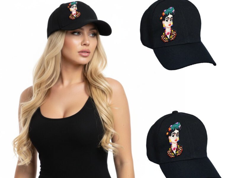 Gorra De Chaquira De Frida Kahlo Artesanal Para Dama