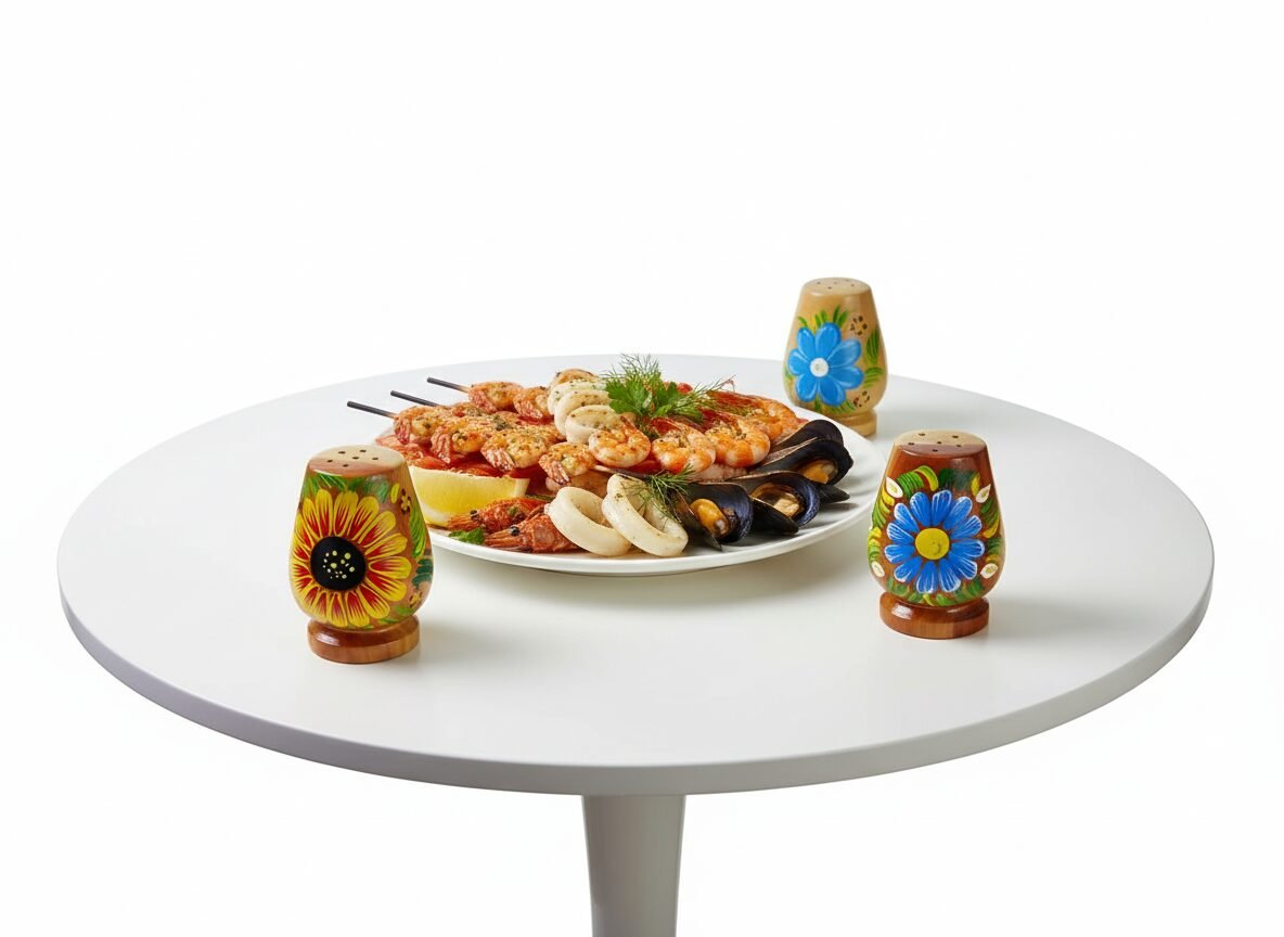 Saleros De Madera Pintadas De Flores Artesanales - Image 3