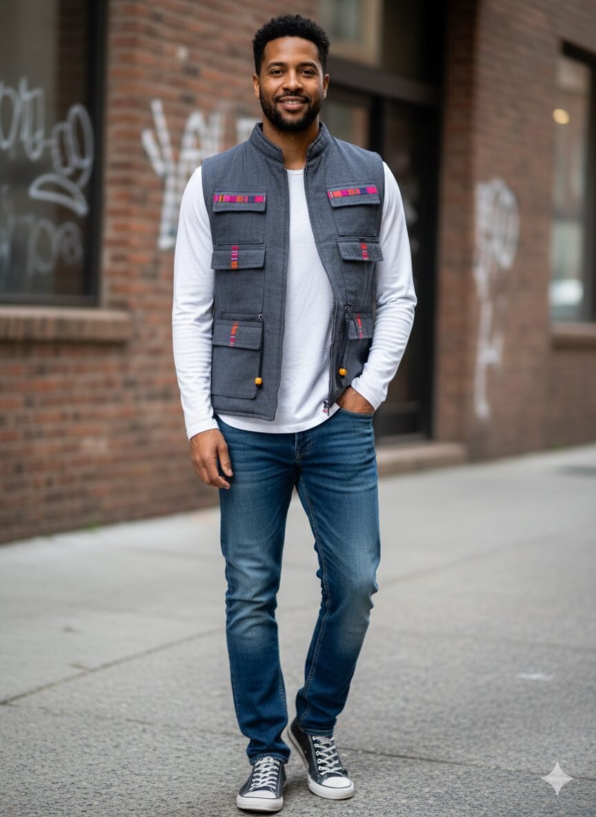 Chaleco Artesanal De Moda Para Hombre - Image 2