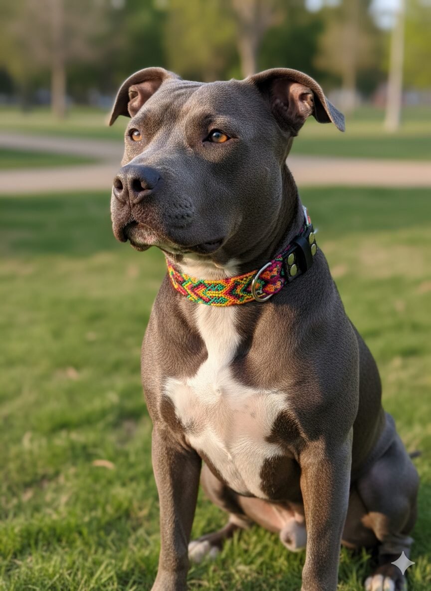 Collar De Piel Bordado T-F 60 CM Para Perro XG - Image 3