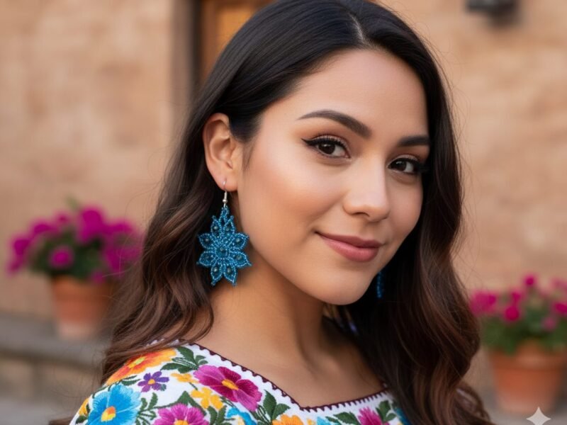 Aretes De Cuentas De Cristal Colgante De Estrella De Moda