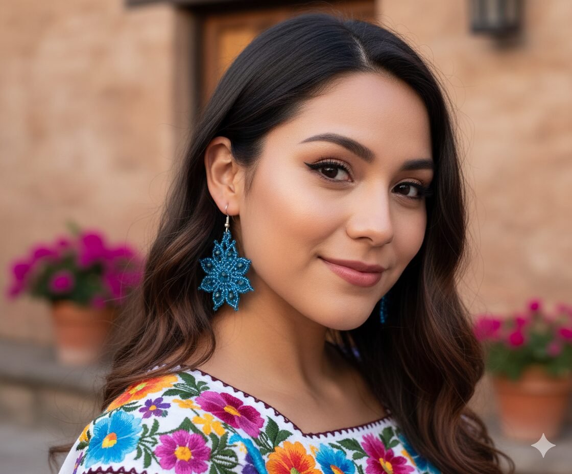 Aretes De Cuentas De Cristal Colgante De Estrella De Moda