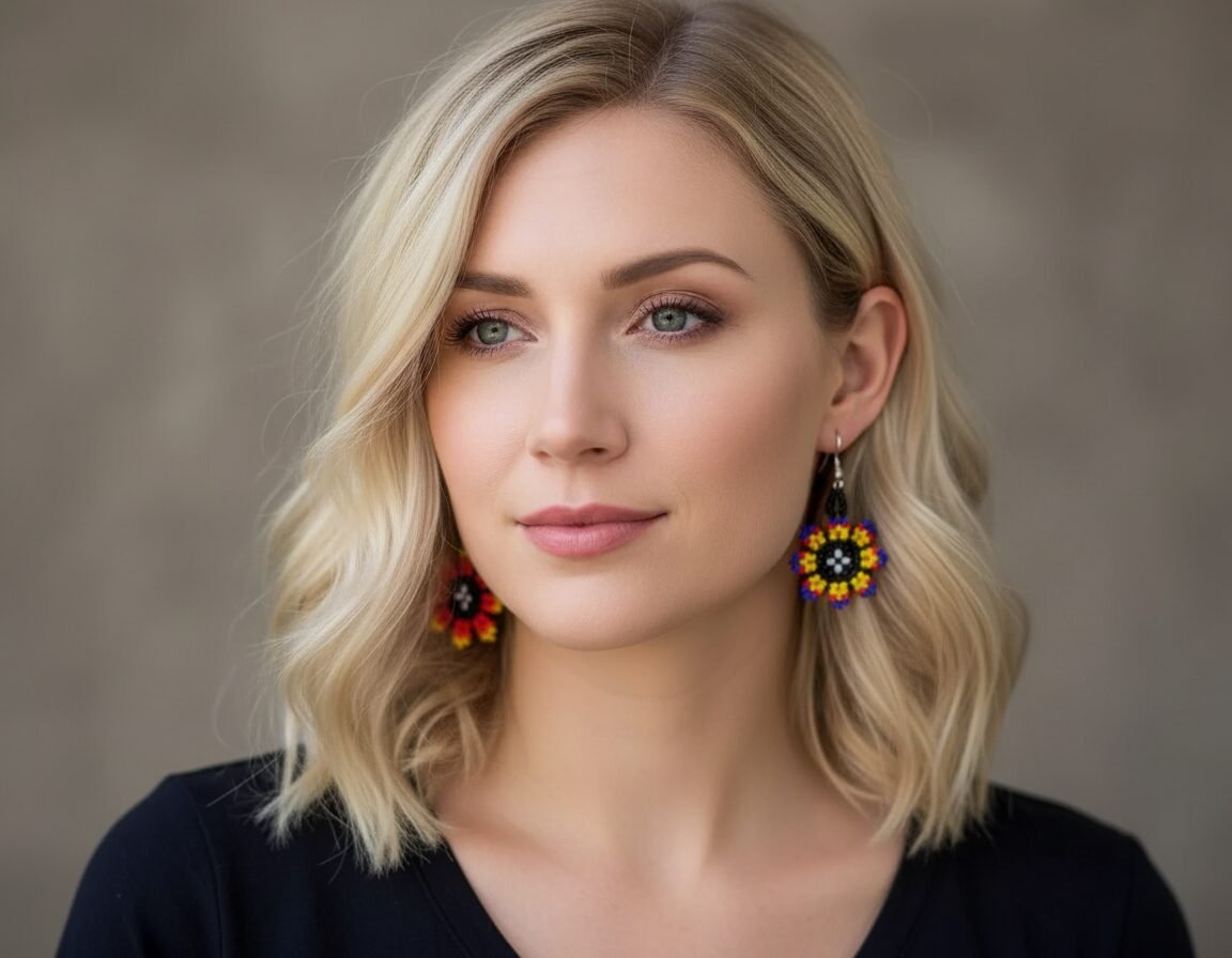 Aretes De Chaquira Colgante De Flor De Moda Artesanal
