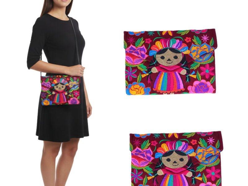 Bolso Carteron Crossbody Bordado Artesanal De Moda