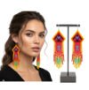 Pendientes Largos Arte Huichol De Moda Para Mujer