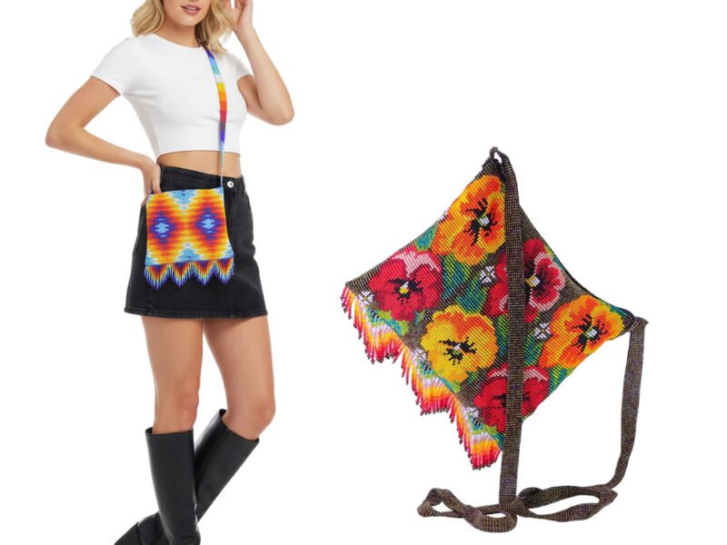 Bolsa De Chaquira Artesanal De Moda Para Dama