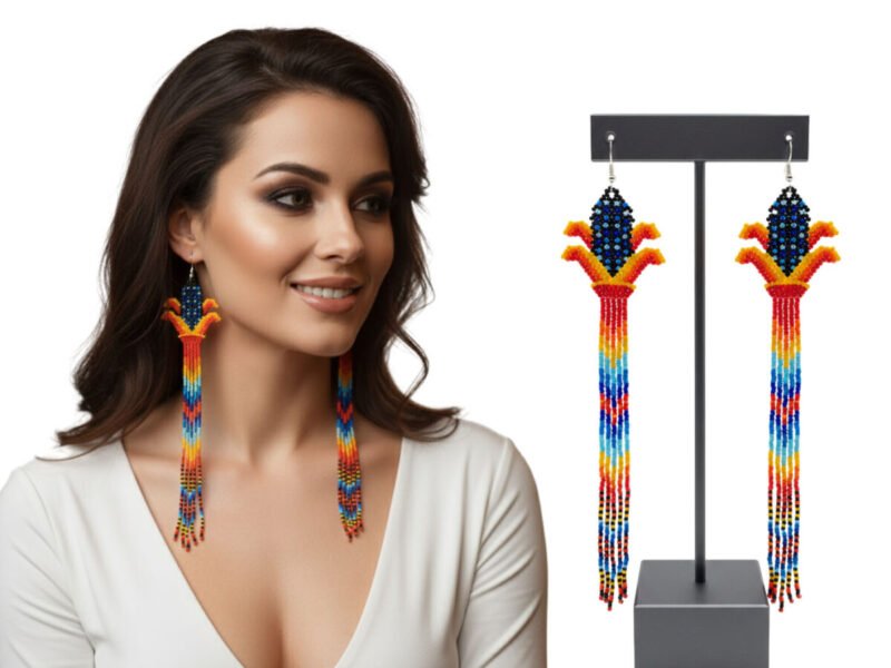 Pendientes Largos De Cuentas De Chaquira De Moda