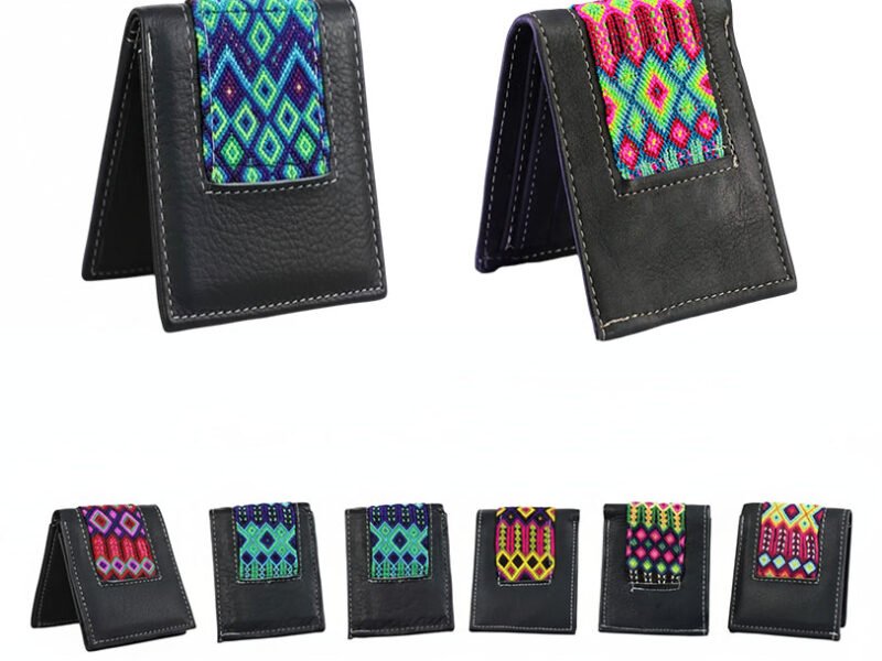 Billetera De Piel Bordado Artesanal De Moda Para Hombre