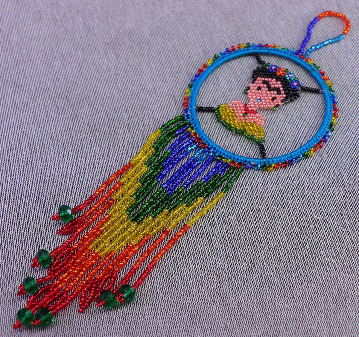 Atrapasueños Colgantes De Frida Kahlo De Chaquira - Image 4