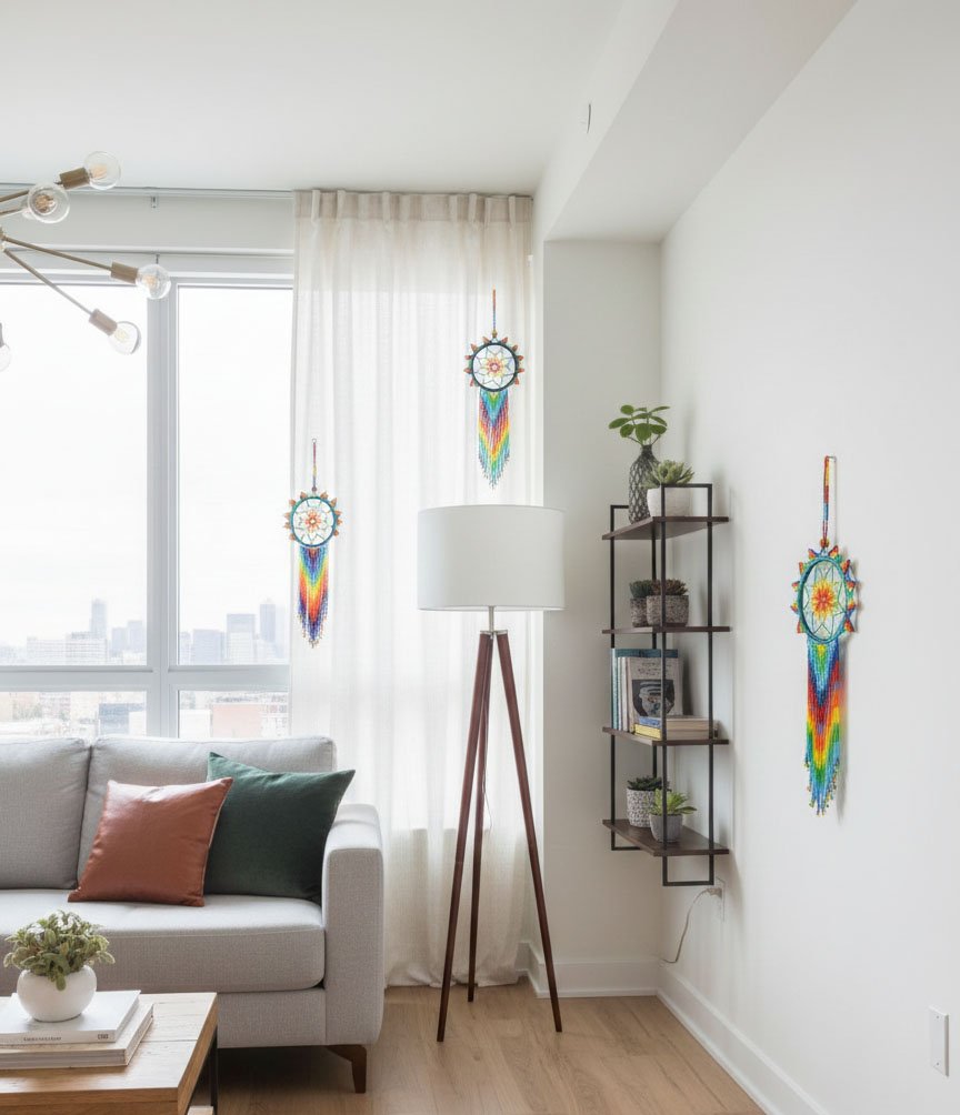 Atrapasueños Colgantes De Cuentas De Chaquira - Image 4